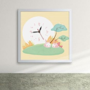 꾸밈  cx165 따뜻한 토끼 액자시계