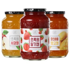 초록원 딸기잼 사과잼 파인애플망고잼 1kg 3종
