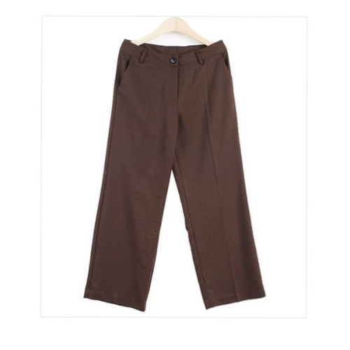 오너클랜 1113 여성용 데일리 패션의류 와이드 일자통핏 슬렉스 바지 W47C8DC