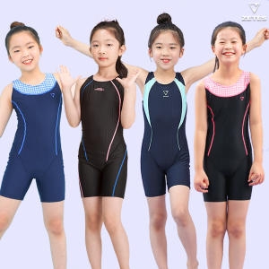 제테스  여아 키즈 반신 3부 생존수영 실내 수영복