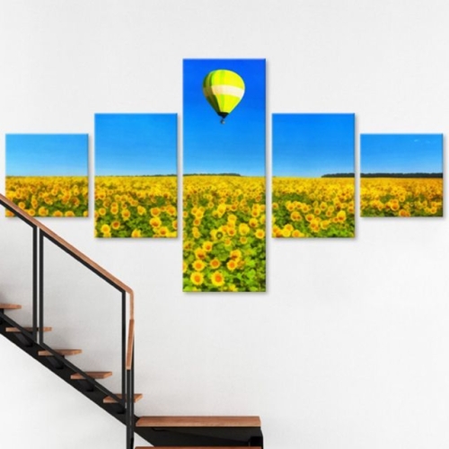 꾸밈  아트박스 ct324-열기구와해바라기밭_노프레임세트