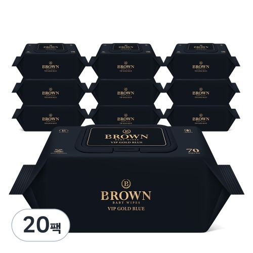 브라운 VIP 골드 블루 물티슈 캡형 70매