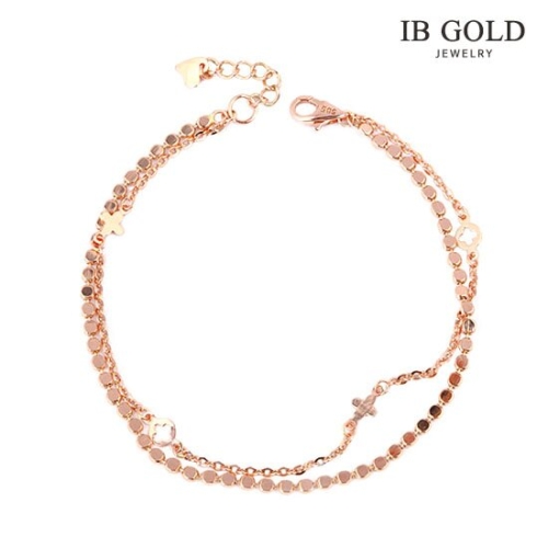 아이비골드  14K GOLD 팔찌 G 밀리언 두줄체인