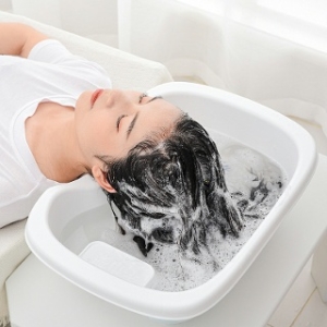 버블 환자 노인 임산부 머리감기 대야 세발기