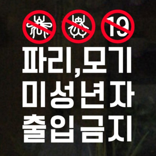 꾸밈  cr539-파리모기미성년자출입금지_그래픽스티커