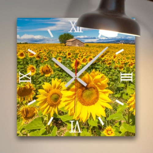 꾸밈  오두막과해바라기_인테리어벽시계_벽시계