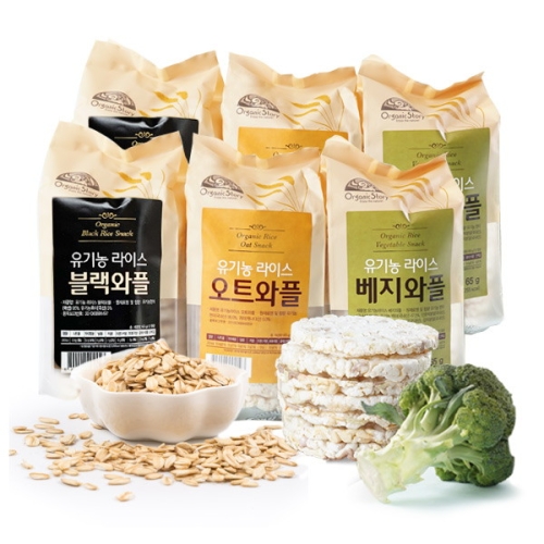 오가닉스토리  5+1 고소한 현미뻥튀기 유기농 라이스와플 총6종