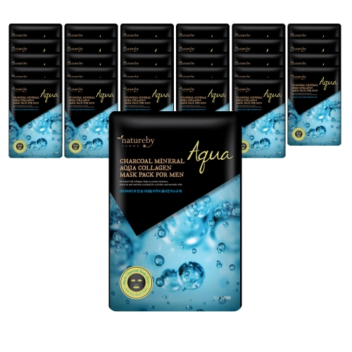 네이처바이 포맨 숯 미네랄 아쿠아 콜라겐 마스크팩 25ml 50개