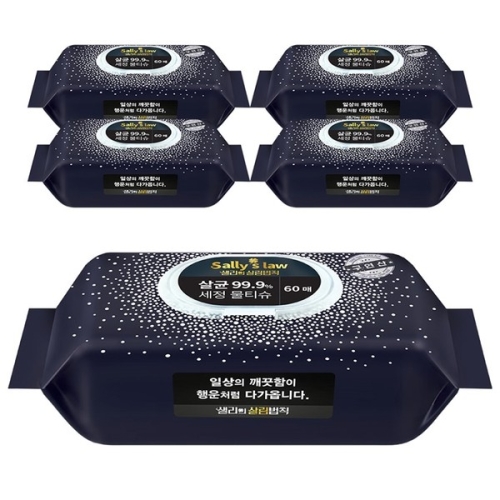 샐리의살림법칙 행주 물티슈 캡형 60매