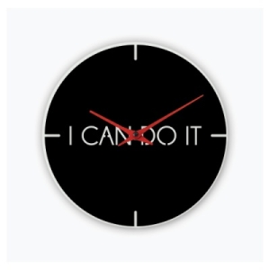 D.심플 메세지 i can do it 미러 벽시계 SIZE S
