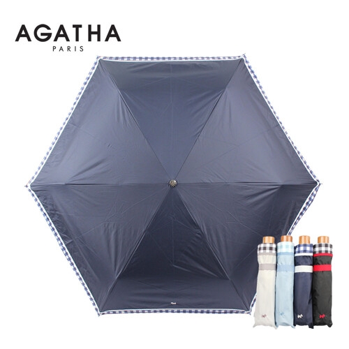 아가타 체크보더 슬림 3단 양산_AG2028