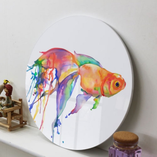 아트박스  꾸밈 tk635-원형아크릴액자_금붕어