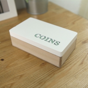 추카추카넷  홈가든 우드 수납 박스 Coins