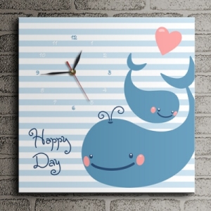 꾸밈  cw390-고래와해피데이_노프레임벽시계