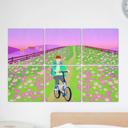 아트박스  꾸밈 ib394-멀티액자_코스모스핀제주의자전거길