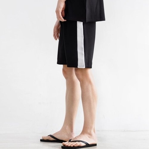 쿠디 남성 옆줄무늬 배색 5부 반바지 데일리 패션 웨어 W6B86C5 W6B86C5