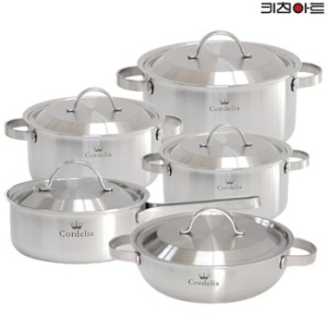 키친아트  코델리아 통5중 IH 스텐냄비 5종 C (편수18+양수20,24+전골24+곰솥28)