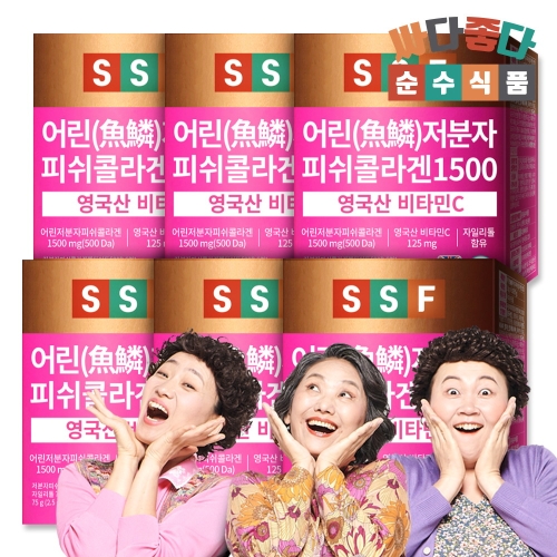 순수식품 어린 저분자 피쉬콜라겐 1500 6박스 180포 스틱 500달톤 1500mg