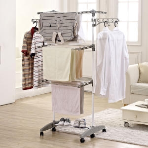 보송이 올스텐라운드6단 이동접이식 빨래건조대