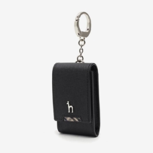 헤지스 CHESTER 블랙 퍼피 장식 체크배색 스마트키홀더 HJHO1F287BK