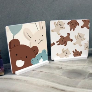 꾸밈  스탠드액자2P_까만곰과하얀토끼