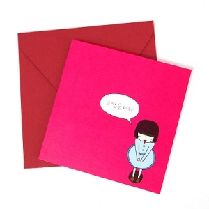 투영  메시지카드 - 인사소녀