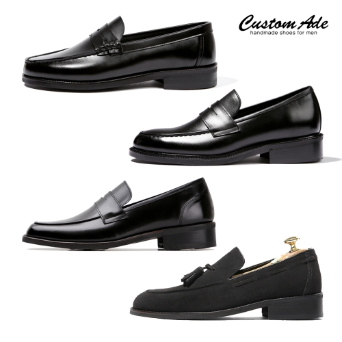 커스텀에이드 CUSTOMADE   7cm 페니로퍼 수제화 카넬 EL0198BK