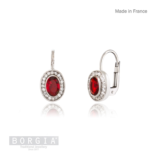 보르지아 루비 오벌 원터치 귀걸이 76584ERU