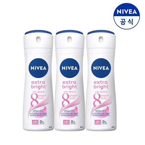 니베아 엑스트라 화이트 데오드란트 스프레이 48h 60ml