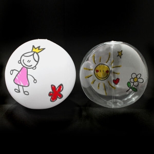 그리기 비치볼 백색 투명