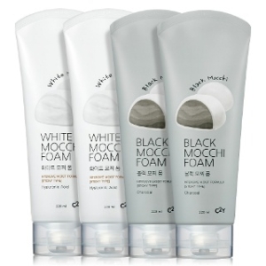 C2Y 모찌 폼 클렌징 블랙 220ml x 2개 + 화이트 200ml x 2개