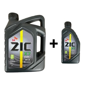 SK엔무브 ZIC X7 ZERO 0W30 4L 1개 + 1L 1개 가솔린 제로