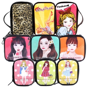 바보사랑 애나멜 파우치  소  C06 마들렌 애나멜 화장품 파우치 뷰티 메이크업 정리함 여행용 다용도 이너백