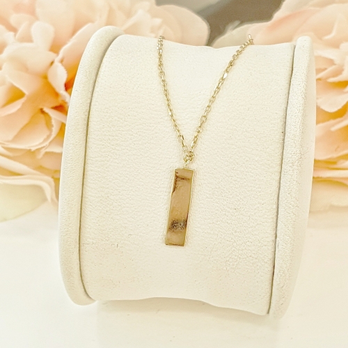 미니골드  시크 스퀘어 스틱 각인 목걸이 NCOM4050