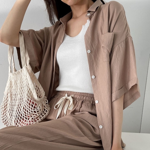 아이우먼 빅사이즈 107 오버핏언발롱반팔남방 DEZE530