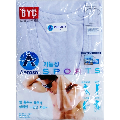 BYC 남성 에어로쉬 반팔런닝 5개세트 티셔츠 메리야스 이너웨어