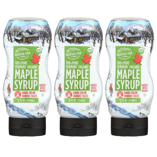 버터넛마운틴팜 퓨어 메이플시럽 다크컬러 354ml 3팩